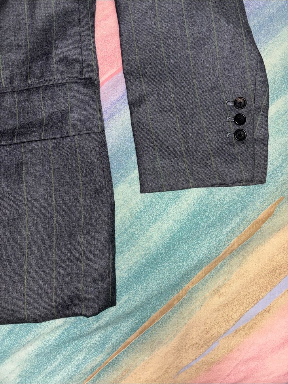 Yohji Yamamoto vintage 90s blazer Wool Striped Grey jacket size M